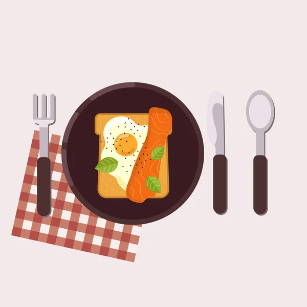 Toast Alimentation saine. Illustration vectorielle. Style plat — Image vectorielle