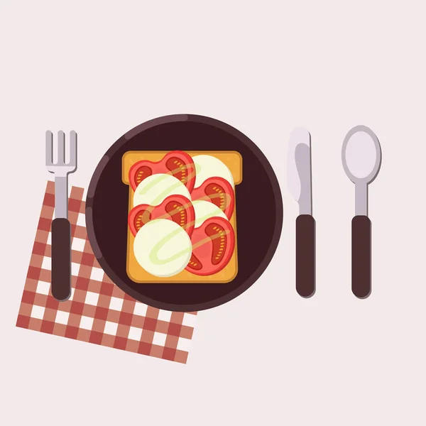 Toast gesundes Essen. Vektorillustration. flacher Stil — Stockvektor