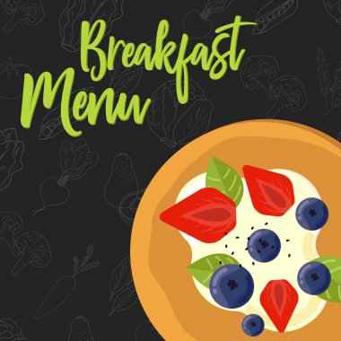 Restoran ve kafe için menü kavramı. Vektör çizim