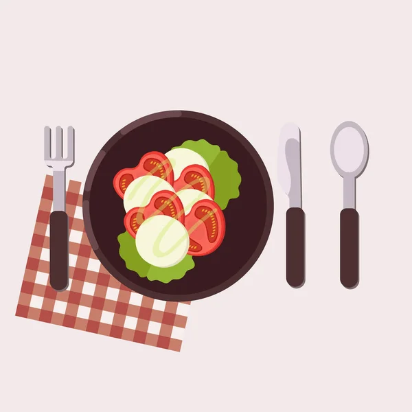 Conceito de pequeno almoço. Comida saudável. Ilustração vetorial. Estilo plano — Vetor de Stock