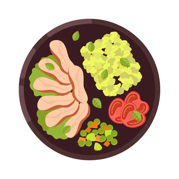 Concepto de menú. Menú de la cena. Sopa en estilo plano. Ilustración vectorial . — Archivo Imágenes Vectoriales