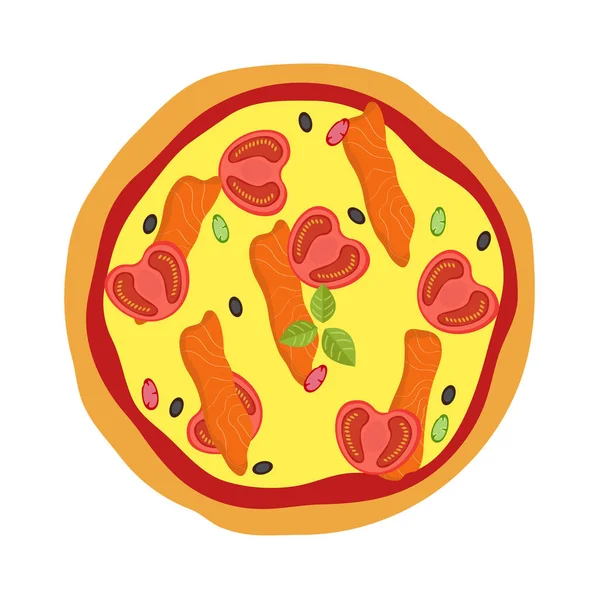 Pizza meny koncept. Platt stil mat. Vektorillustration. — Stock vektor