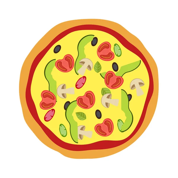 Koncepcja menu Pizza. Płaski żywności. Ilustracja wektorowa. — Wektor stockowy