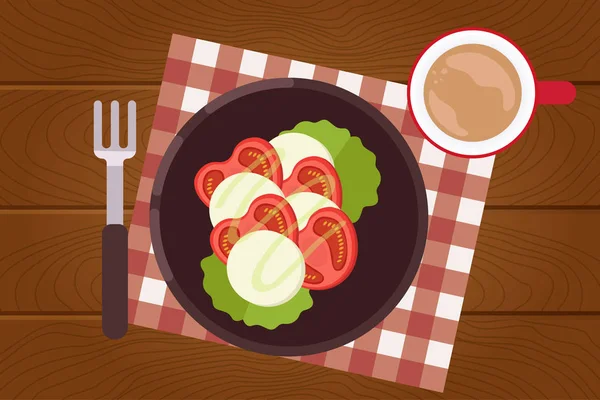 Frühstück. Gesunde Ernährung. Flachbild-Illustration. Vektorillustration. — Stockvektor