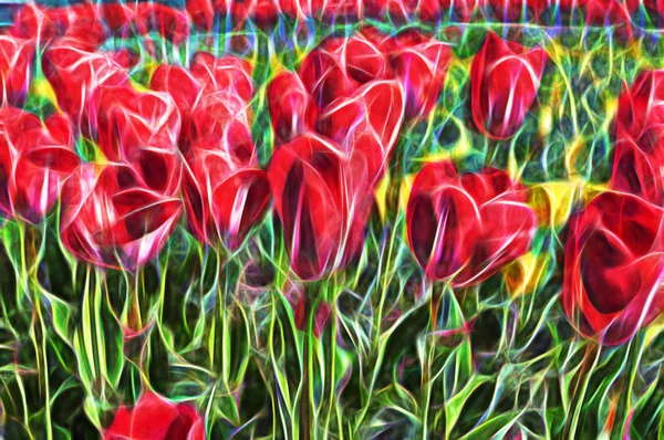 abstract fractal Flower tulips background