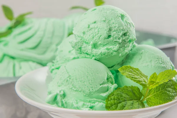 Sorvete Com Hortelã Gelado Menta — Fotografia de Stock