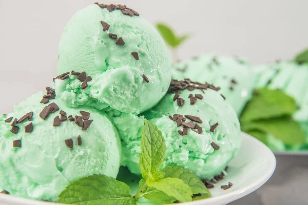 Мороженое Мятой Мятное Мороженое — стоковое фото