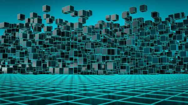 a futuristic background image with cubes (3d rendering)