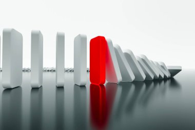 Hareketteki domino etkisi durduruldu (3d yorumlama)