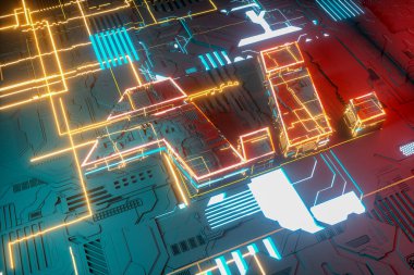 Bir yapay zeka bilgisayar çipi (3D görüntüleme))