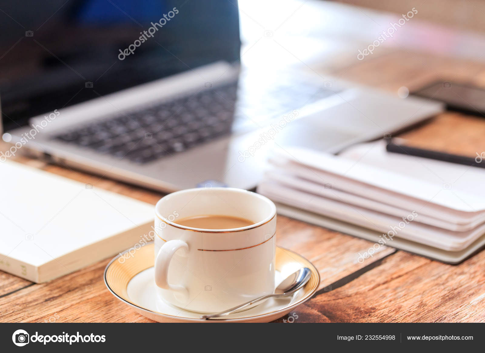 Laptops Other Things Your Desk Stock Photo C Badboydt7 232554998