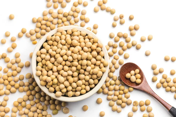 Soybeans White Background — Stock Photo, Image