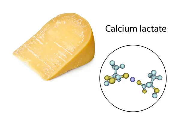 チーズの表面に結晶を乳酸カルシウム — ストック写真