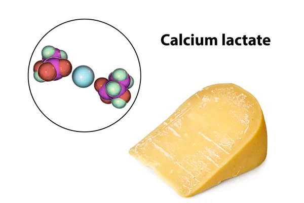 Calcium lactate crystals on cheese surface — Stock Photo, Image