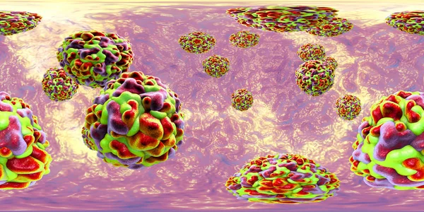 Rinovírus, os vírus que causam resfriado comum — Fotografia de Stock