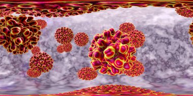 360 degree panorama view of Hepatitis B viruses clipart