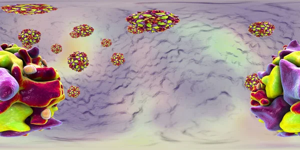 Полиовирусы, 360 градусов сферический вид — стоковое фото