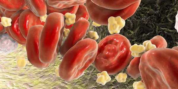 Cholesterinmoleküle im Blut — Stockfoto