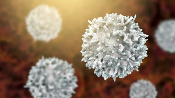 Lymfocyte, zaostřená pohled na T-buněčnou nebo B-buňku — Stock fotografie