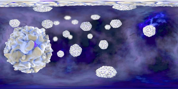 Полиовирусы, 360 градусов сферический вид — стоковое фото