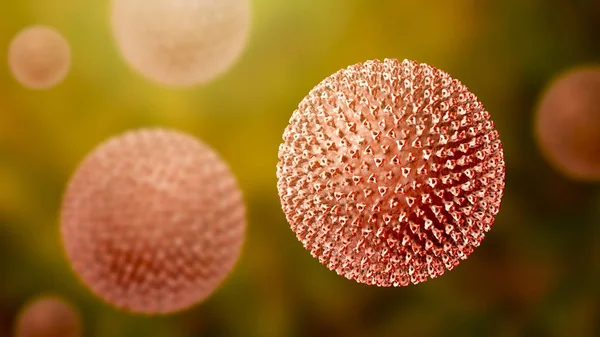 Virus de la rougeole, illustration montrant la structure du virus de la rougeole avec des pics de glycoprotéines de surface — Photo