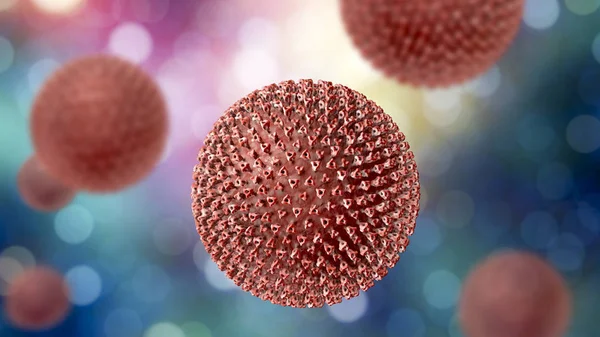 Mässlingvirus, illustration visar strukturen av mässlingvirus med ytan glykoprotein spikar — Stockfoto