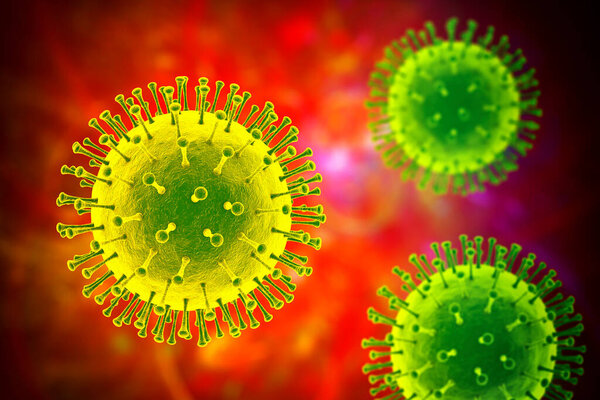 Human pathogenic virus, 3D illustration