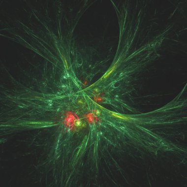 Soyut fraktal arka plan. Uzay ve bilim soyut dokusu, 3 boyutlu illüstrasyon