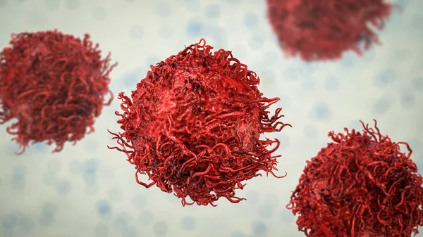Stomach cancer cells, 3D illustration showing morphology of cancerous cells