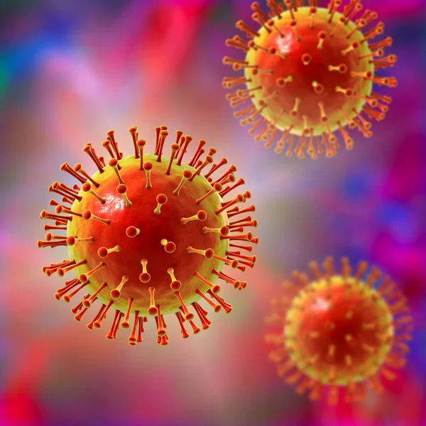 Nsan Patojenik Virüsler Boyutlu Resimleme — Stok fotoğraf