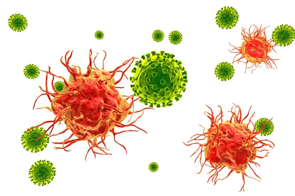 Antiviral Immunitet Dendritiska Cellbindningsvirus Illustration — Stockfoto