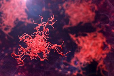 Pseudopodia 'lı insan parazitli amip, 3 boyutlu illüstrasyon