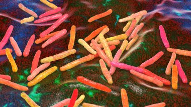 Bacteria Mycobacterium tuberculosis, the causative agent of tuberculosis, 3D animation clipart