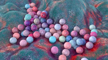 Bakteri Staphylococcus aureus, Staphylococcus epidermidis, MRSA, ilaca dirençli bakteri, 3D çizim