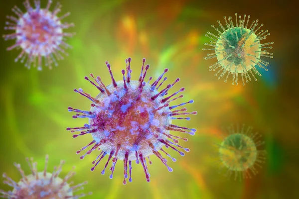 Human Pathogenic Viruses Illustration — Stock Photo, Image