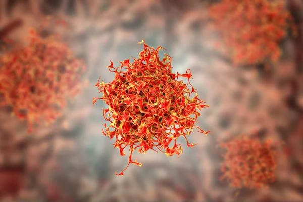 Células Cancerosas Células Tumorales Malignas Ilustración —  Fotos de Stock