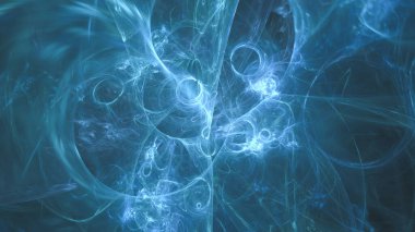 Soyut fraktal arka plan. Uzay ve bilim arkaplanı, 3B illüstrasyon