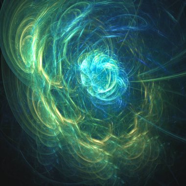 Soyut fraktal arka plan. Uzay ve bilim arkaplanı, 3B illüstrasyon