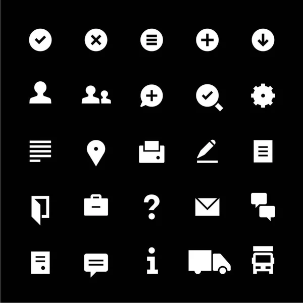 Icons Web Services Filled White Black — Stock Vector