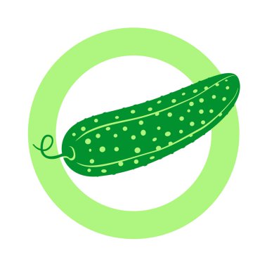 Daire içinde salatalık. Vektör çizim. Düz. Rengi 2.