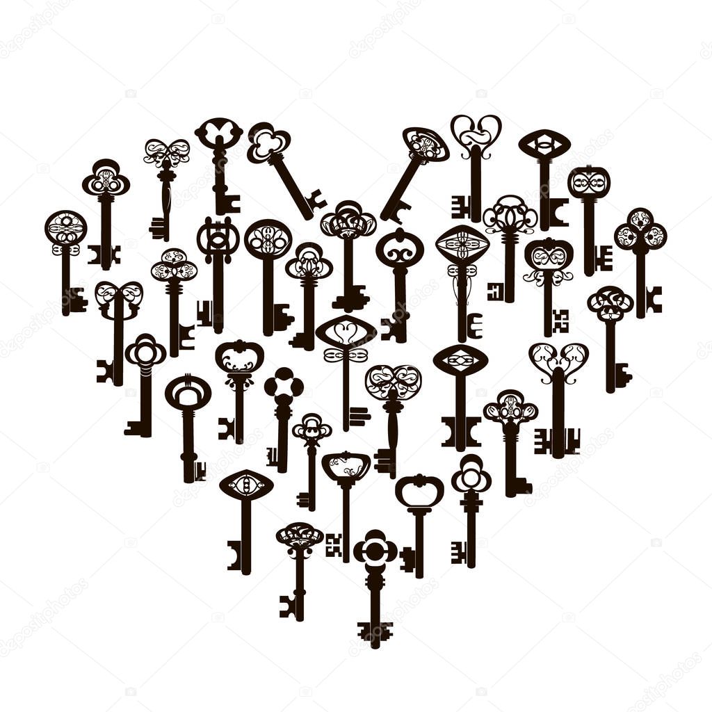 House key vector icon on the white background