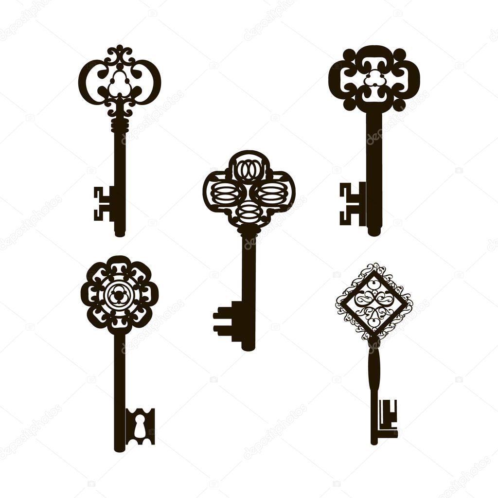 House key vector icon on the white background