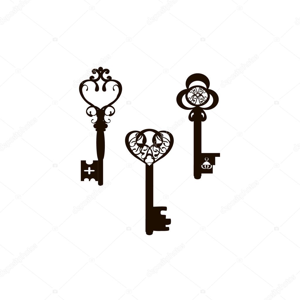 House key vector icon on the white background