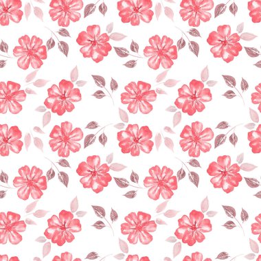 Sorunsuz çiçek desenli suluboya