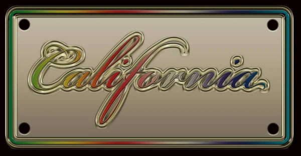 Californië License Plate Illustratie — Stockfoto