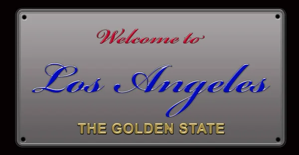 Welkom Bij Los Angeles License Plate Illustratie — Stockfoto