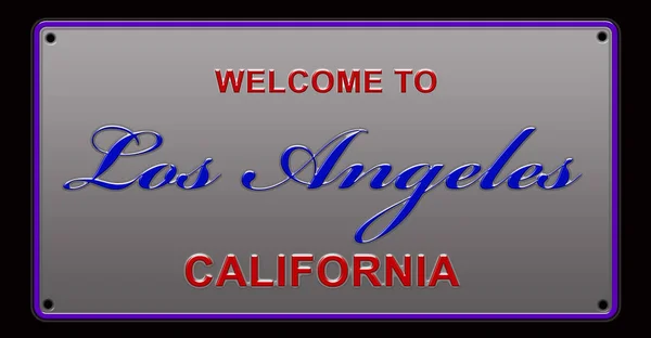 Welkom Bij Los Angeles License Plate Illustratie — Stockfoto