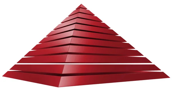 红色金字塔查出在白色 — 图库照片