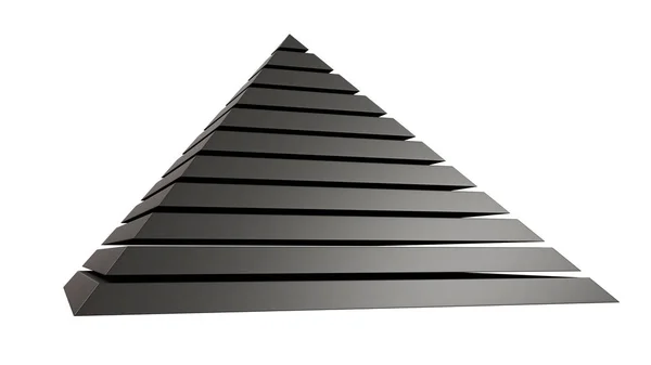 Black Pyramid Isolated White Rendering — Stock Photo, Image