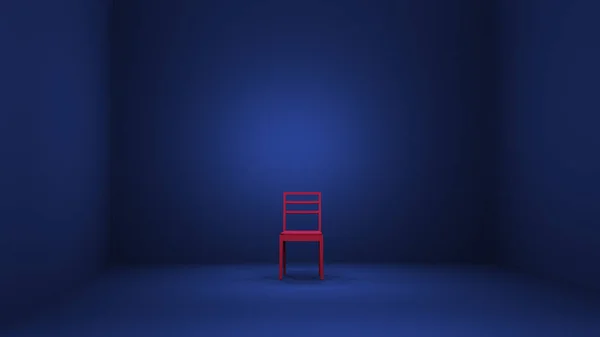 Red Chair Blue Room Rendering — Stockfoto